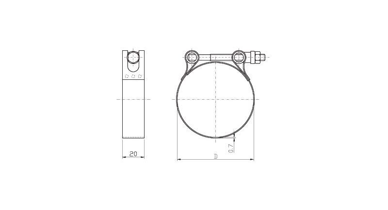 Abraadeira Tucho de Ao Inox - 24 x 30 - 1' 1.3/16'