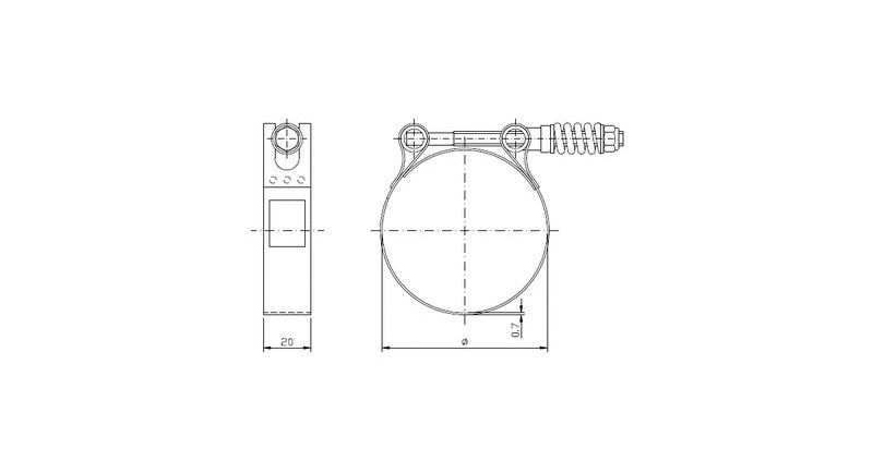 Abraadeira Tucho Mola de Ao Inox - 92 x 101 - 3.5/8' x 4'