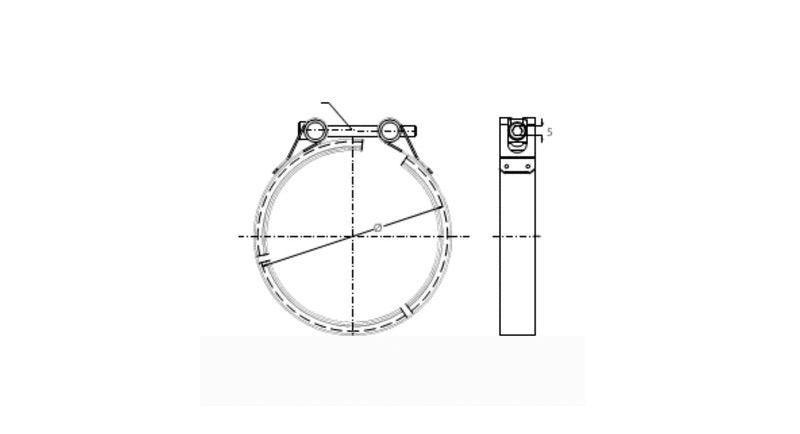 Abraadeira Tucho Canaleta Engate Rpido de Ao Inox - 103 x 110