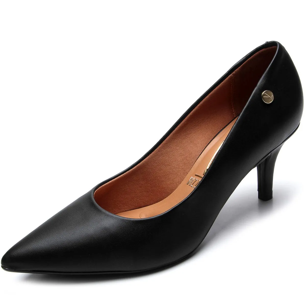 Scarpin preto sale salto baixo confort